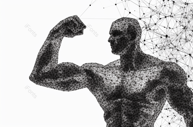 黑色网格肌肉插画人物,插画/手绘图,插画/手绘图库,插画/手绘图下载,插画/手绘